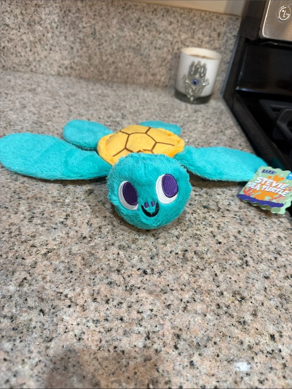 Bark Teal & Yellow Plush Sea Turtle Dog Toy